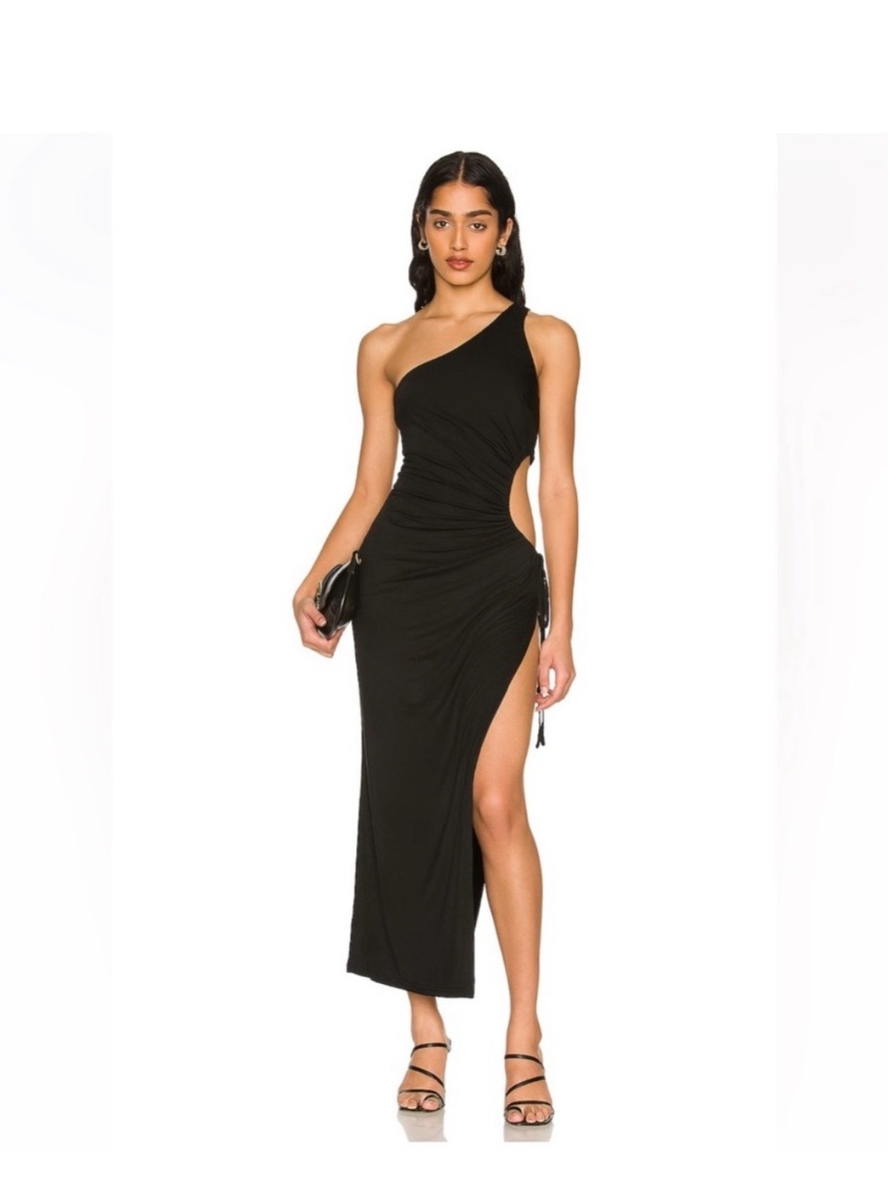 SNDYS”Pamela” Black One-Shoulder Cutout Dress